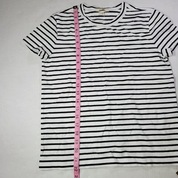 Madewell Black & White Striped Perfect Cotton Crewneck T-Shirt Size XXS - Picture 4 of 6